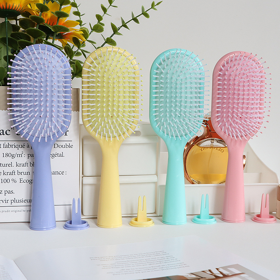 Hair Care Routine - Farbige Luftkissen-Haarbürste, Großer Ovaler Kopfhaut-Massagekamm, Antistatische