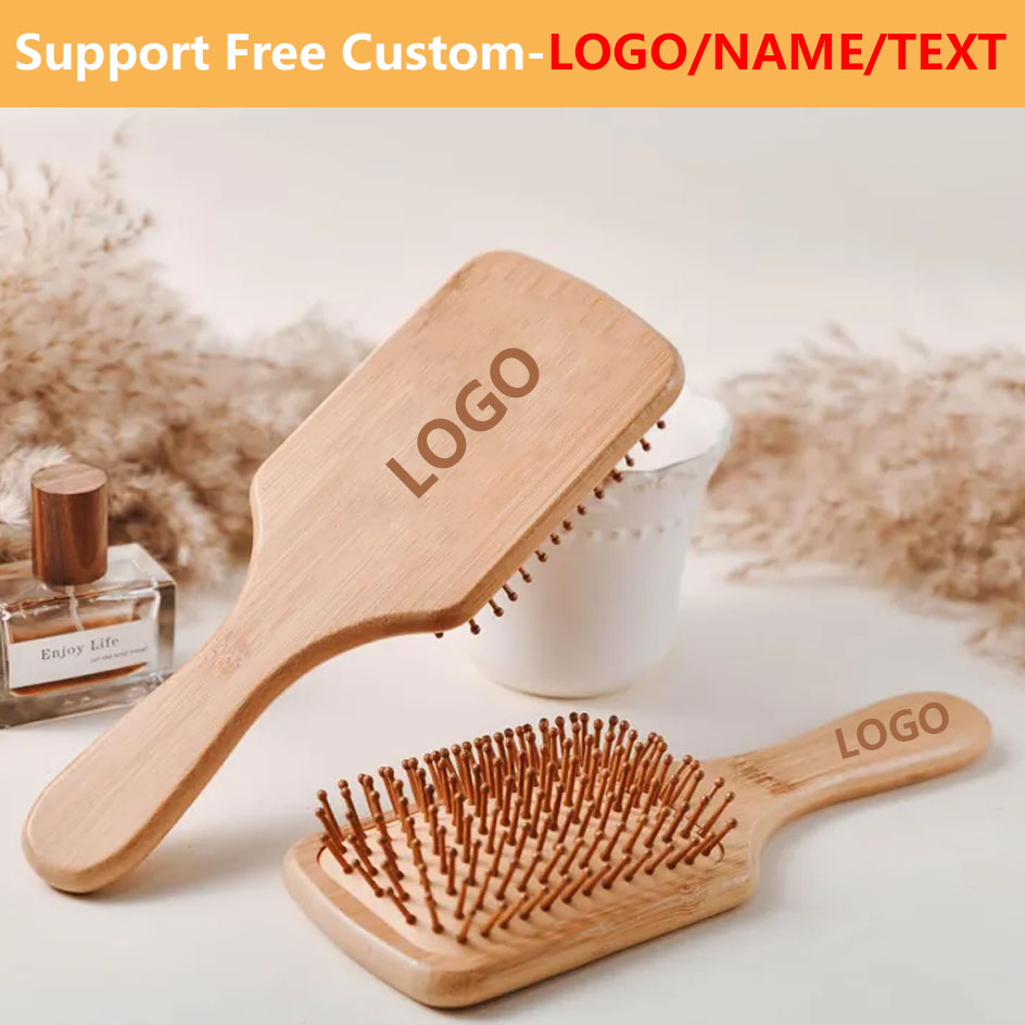 Bamboo Hair Brush - Personalisieren Sie den maßgeschneiderten Luftkissenkamm aus