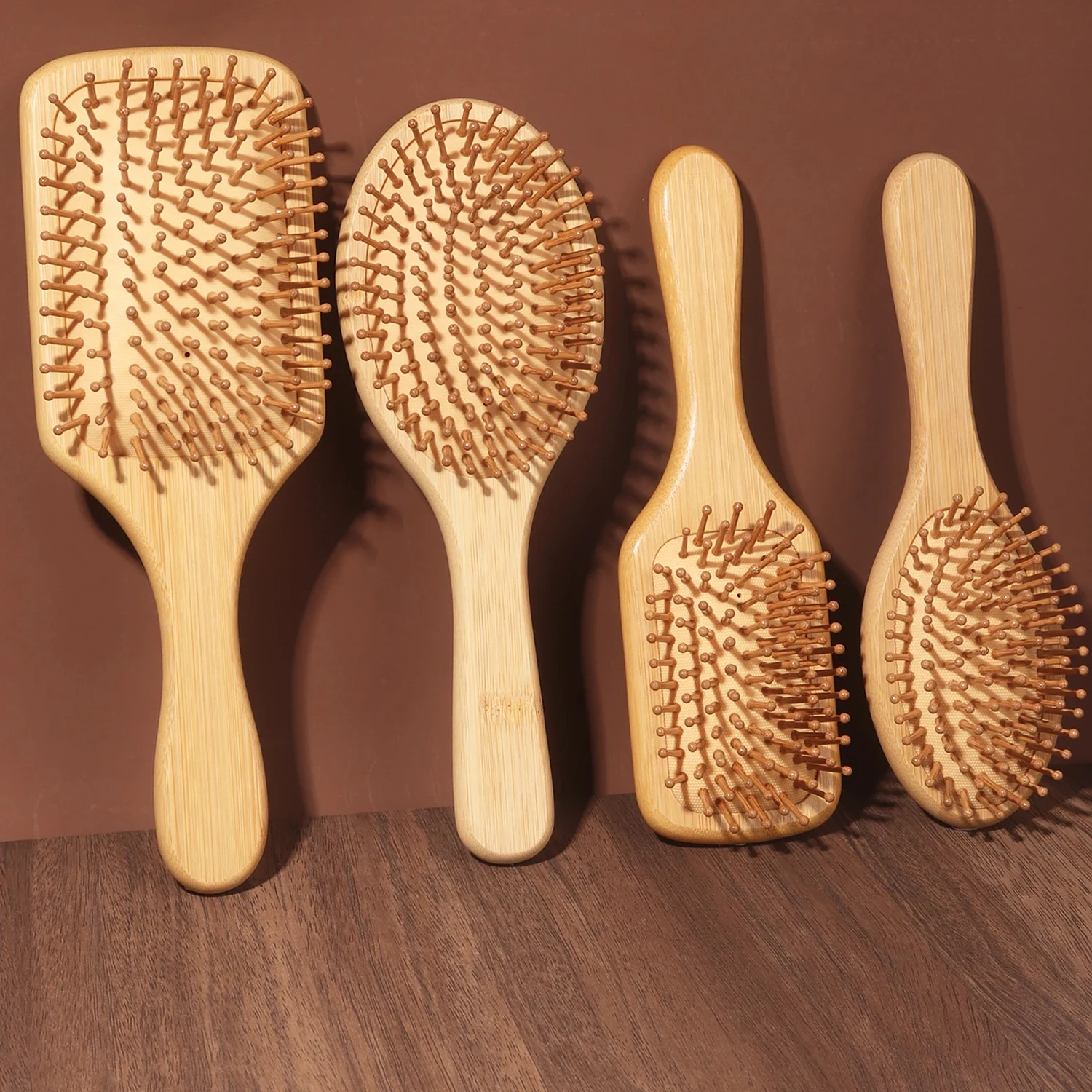 Bamboo Hair Brush - Natürliche Bambus-Paddelbürste mit Luftkissen zur Kopfhautmassage,