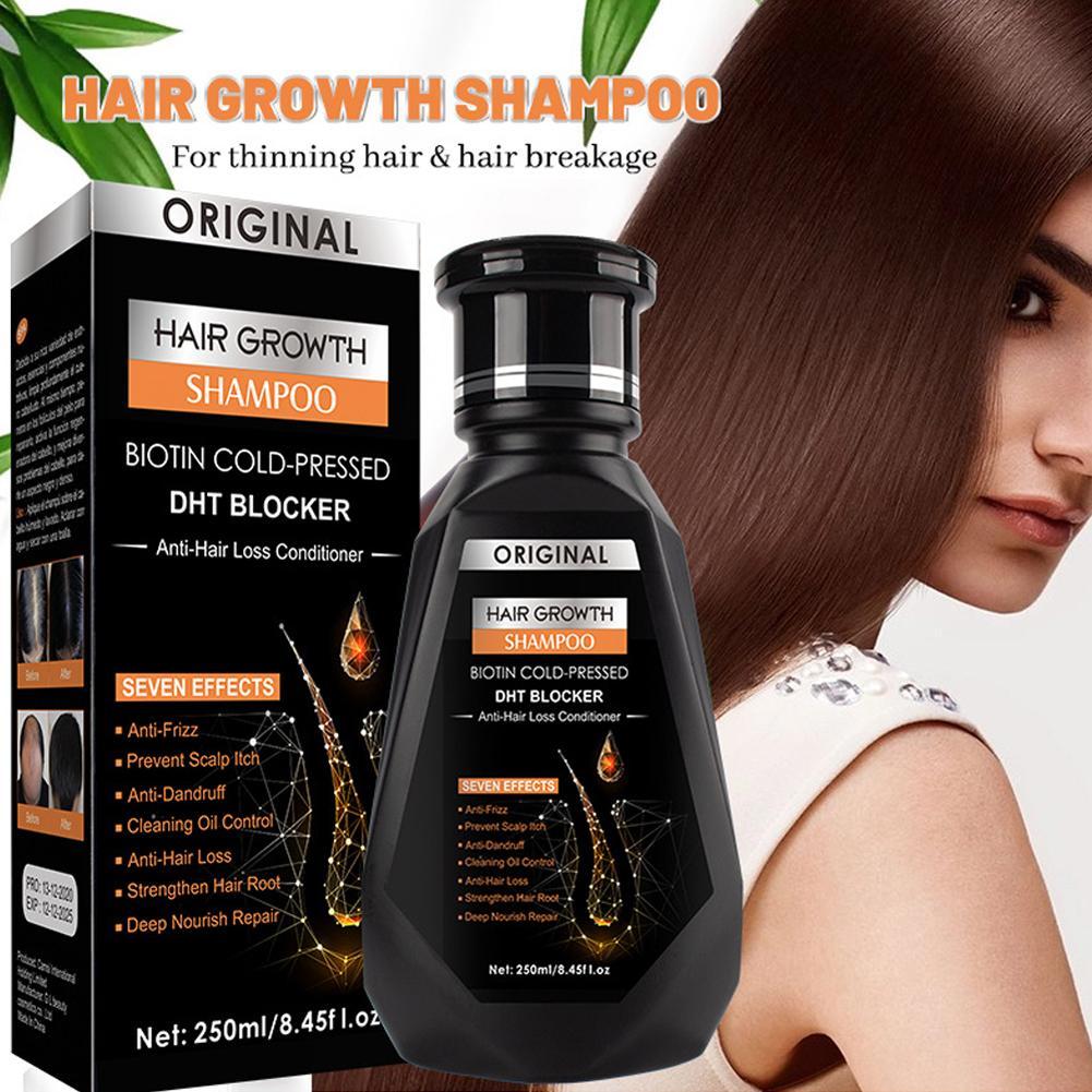 Hair Care With Protein - 250 ml Biotin-Shampoo mit Kammbürste für