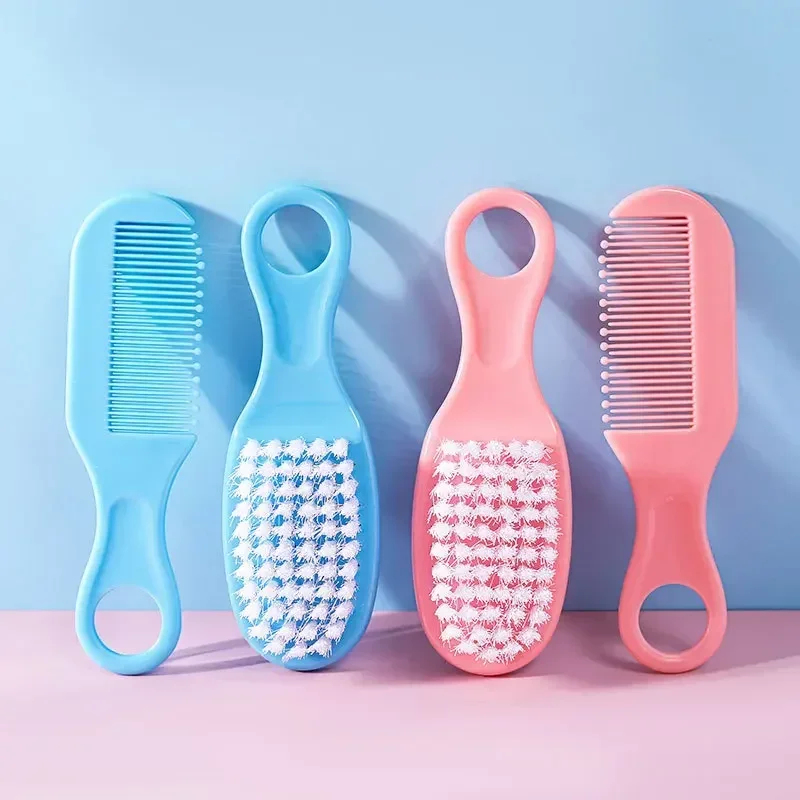 Hair Care Baby - 1/2-teiliges Baby-Haarbürsten-Set, tragbar, für Neugeborene, Kleinkinder,