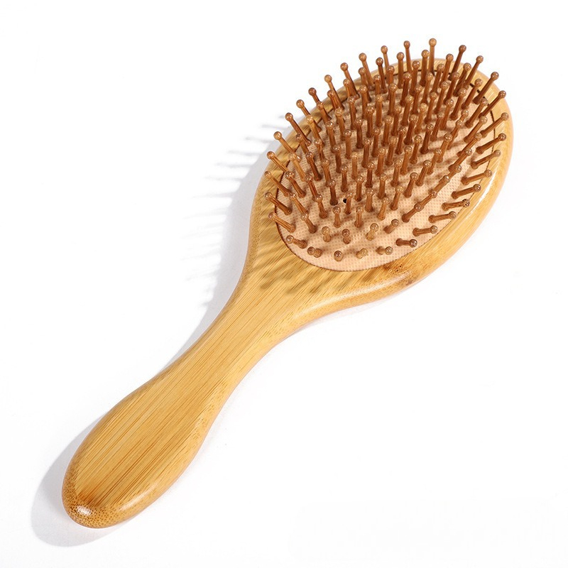 Bamboo Hair Brush - 1 Stück Bambus-Paddelkissen-Haarbürste Professioneller Kopfhaut-Massagekamm Anti-Haarausfall