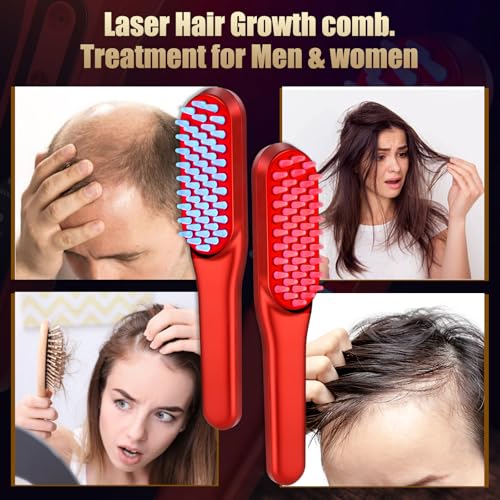 Hair Care With Protein - Laser-Haarwuchskamm, Rotlicht-Haarwuchstherapie Geeignet für Männer und