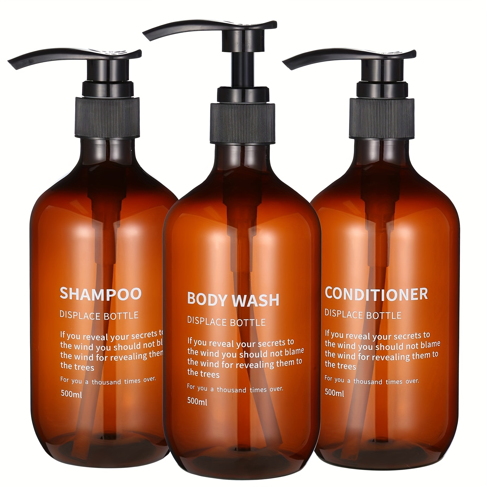 Hair Care Routine - 3-teiliges wasserdichtes Shampoo-Conditioner-Spender-Set, wiederverwendbare Pumpflaschen für