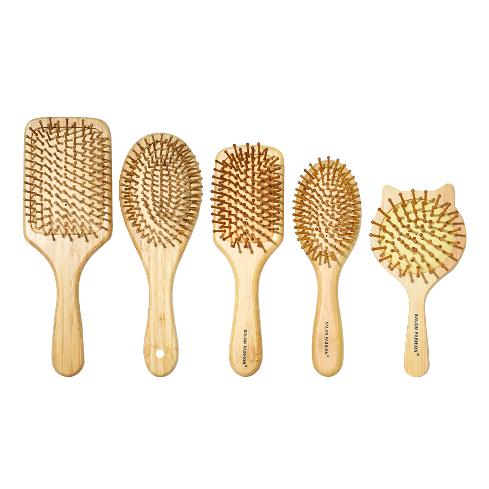 Bamboo Hair Brush - Nette Katze Holz Kamm Bambus Massage