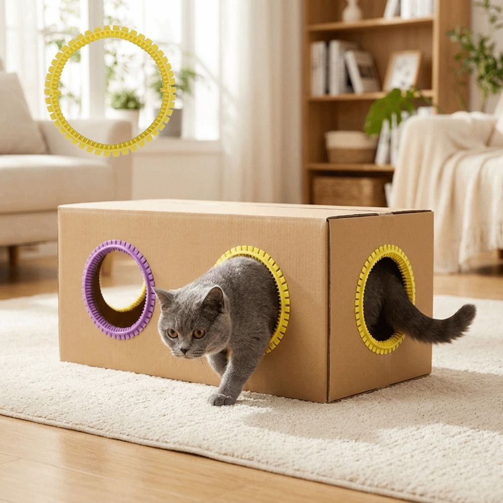 House Hair Care - Kunststoff-Katzentunnelbürste, weiche Borsten, professioneller Katzen-DIY-Reibungsring zur