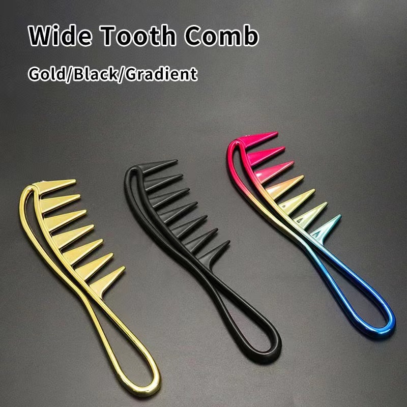 Detangling Wide Comb - Friseur tragbare mehrfarbige breite Zähne Hai