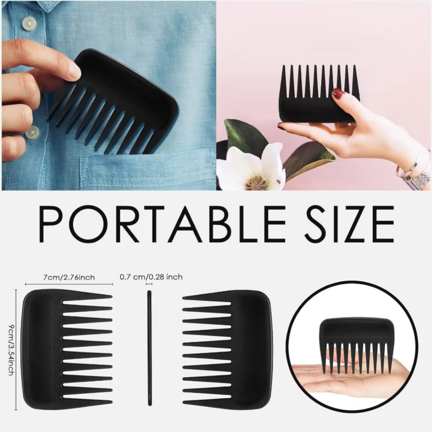 Neuer 12-teiliger Taschen-Kuns – Detangling Wide Comb Bewertung und Preis