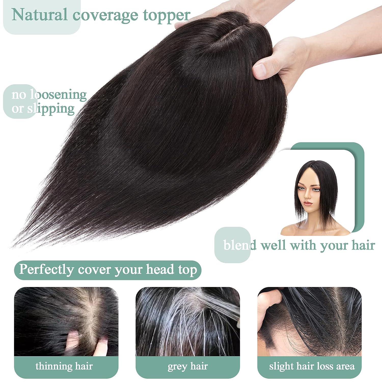 Frauen Topper Echthaar Gerade  – Hair Care Women Bewertung und Preis