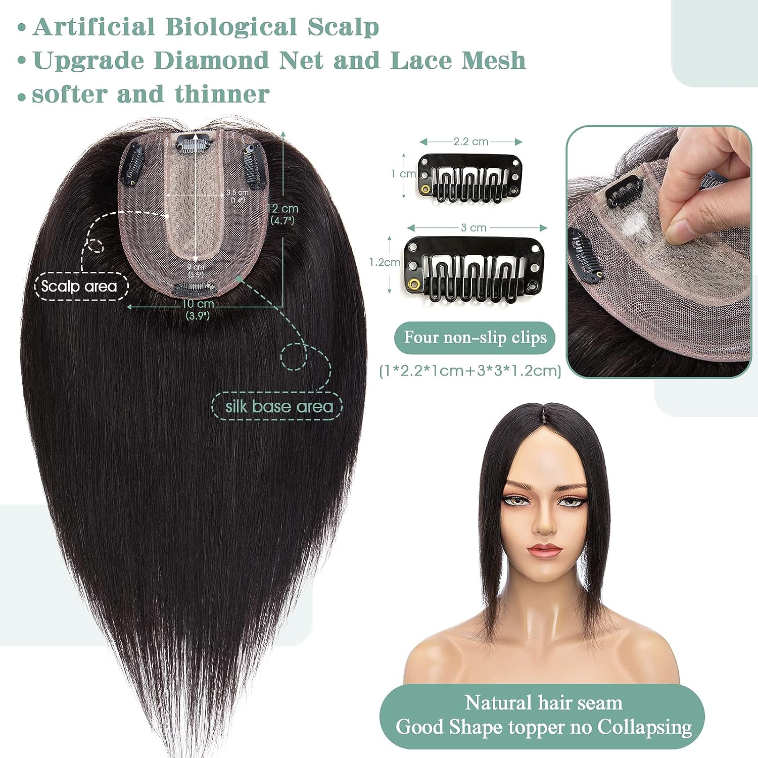 Frauen Topper Echthaar Gerade  – Hair Care Women Bewertung und Preis
