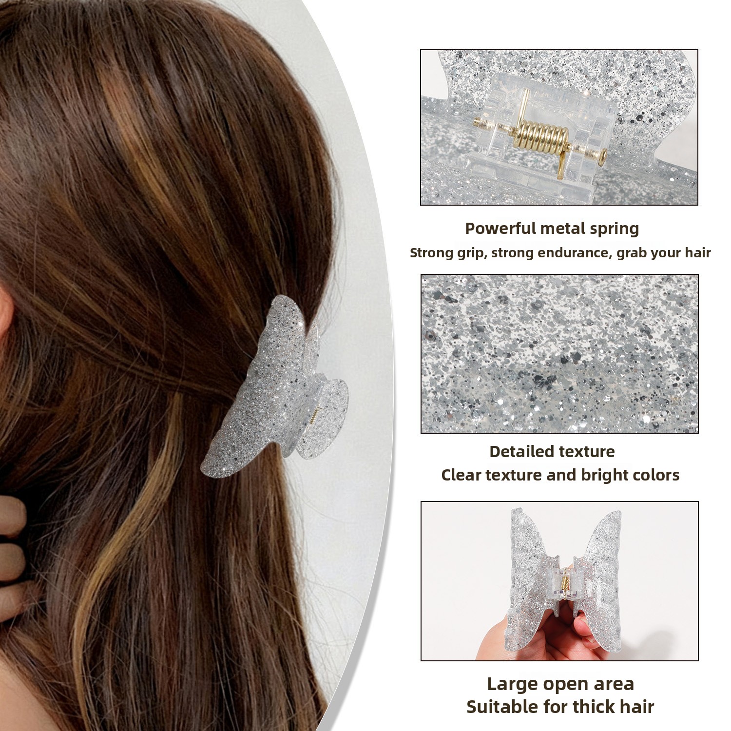 Glitzer-Haarklammer mit Goldpu – Hair Care Women Bewertung und Preis