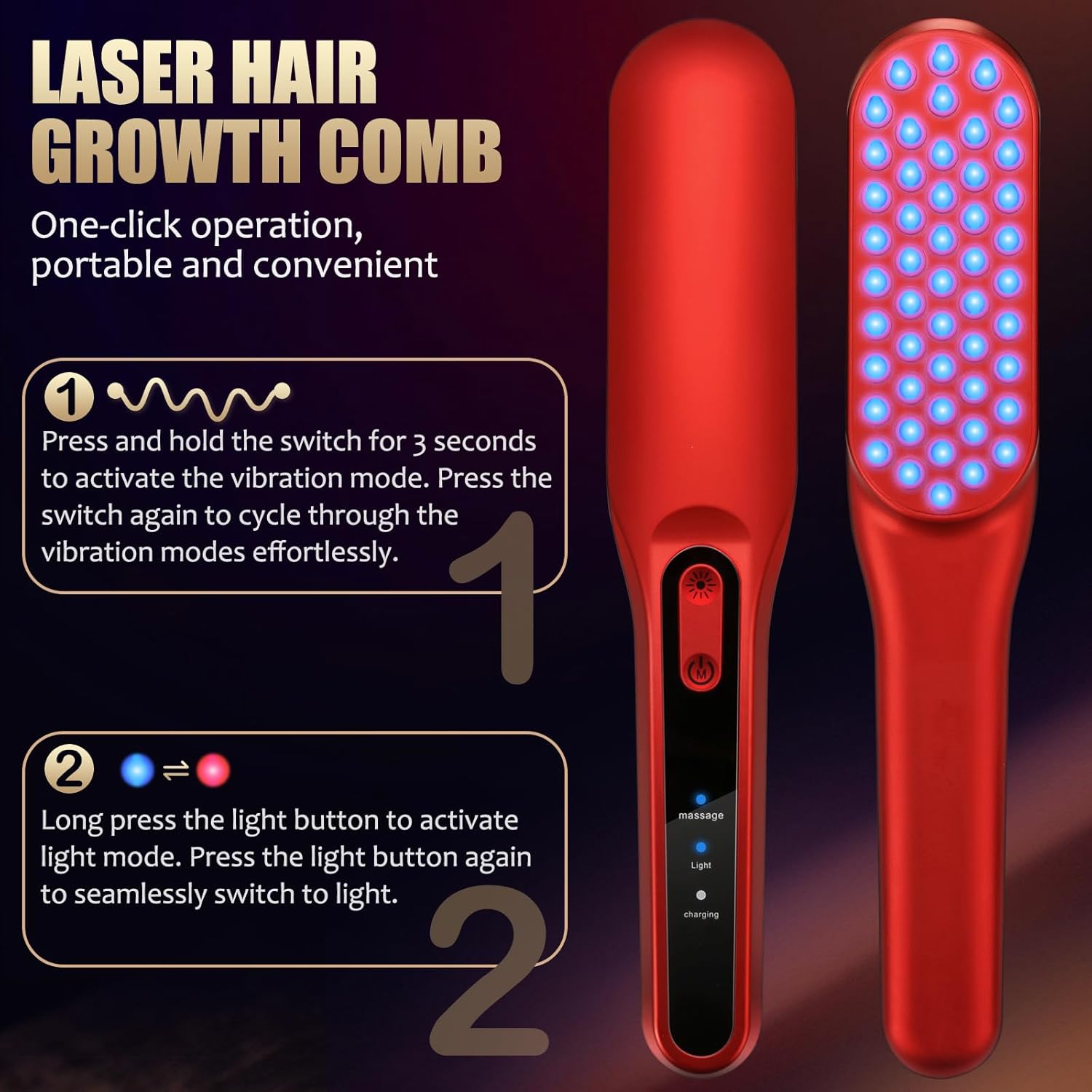 Laser-Haarwuchskamm, Rotlicht- – Hair Care With Protein Bewertung und Preis
