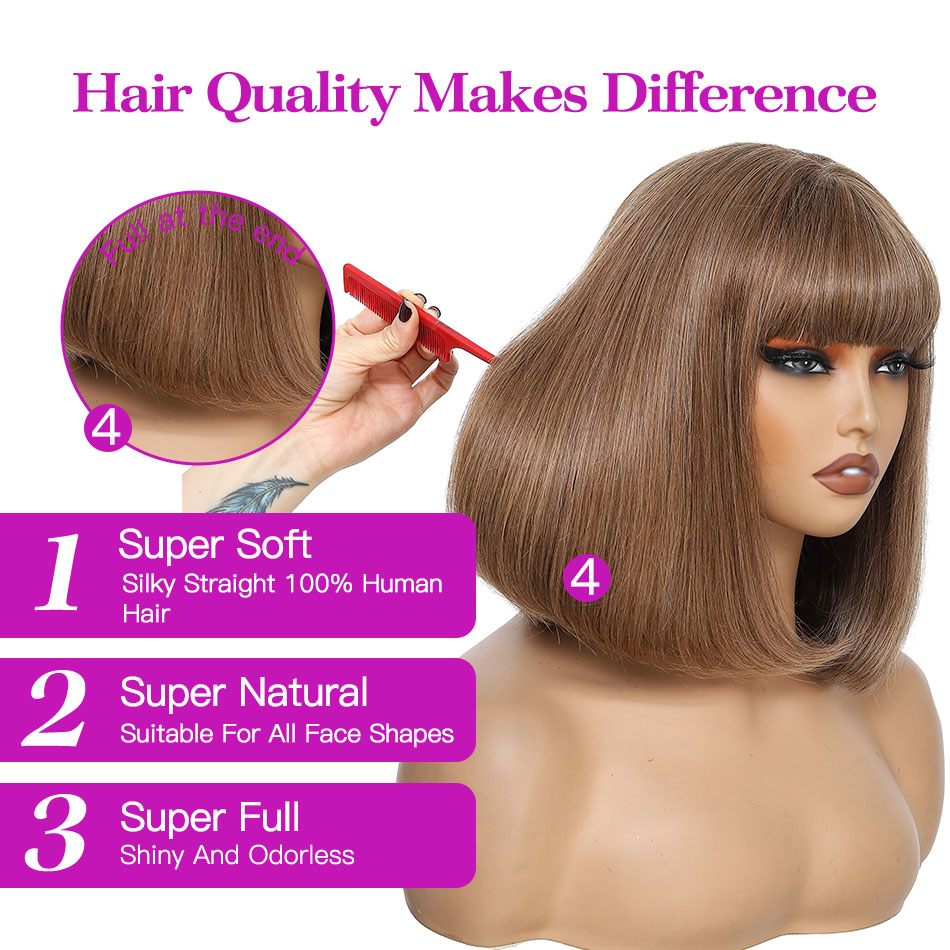 Kurze Bob-Perücken aus braunem – Hair Care Women Bewertung und Preis